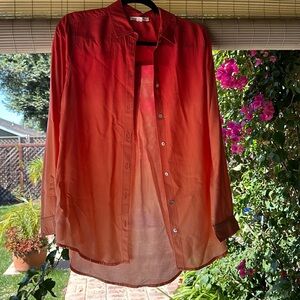 Ombré Button Down with Abalone Buttons